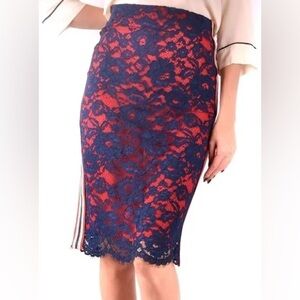 Pinko Lace Pattern Midi Skirt